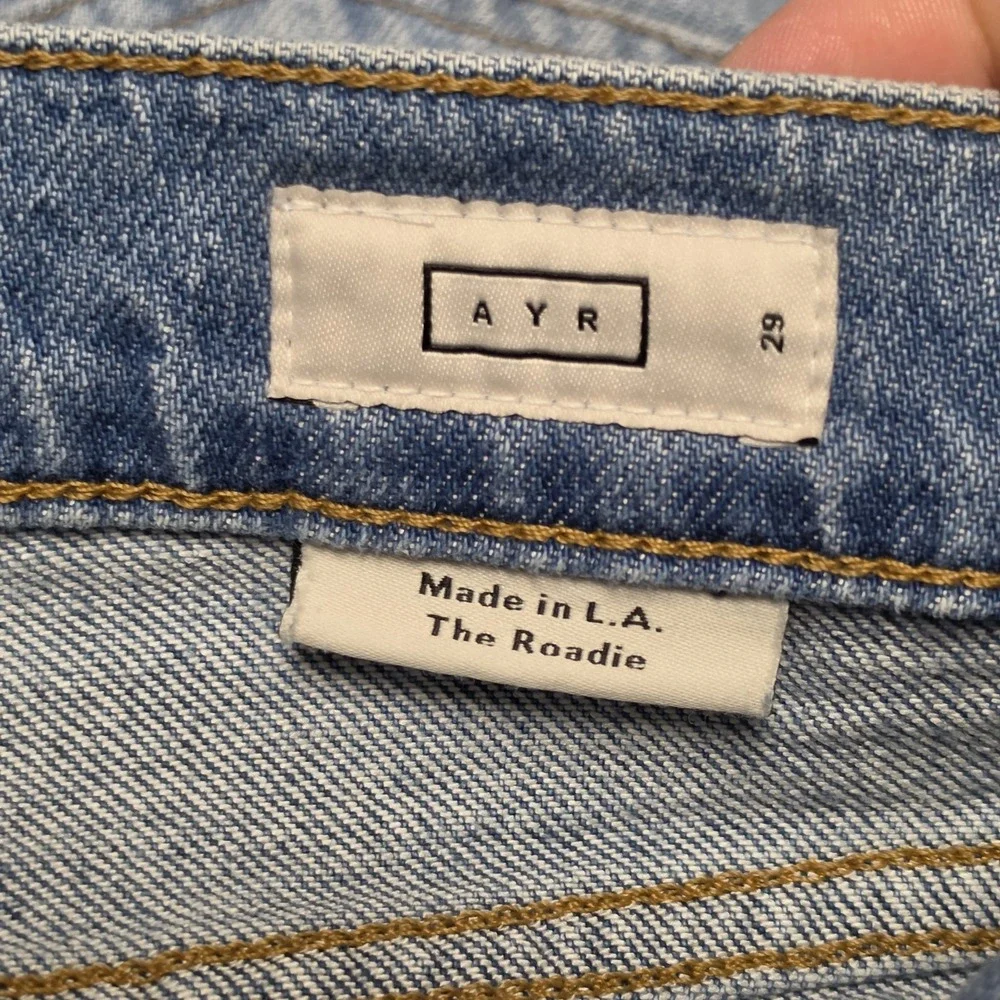 AYR The Roadie Wide Leg Jeans Light Wash Blue High Rise Denim Size 29 Womens